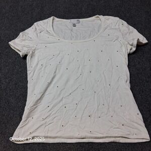 St. John Sport By Marie Gray Shirt Womens Small White Studded Sparkles